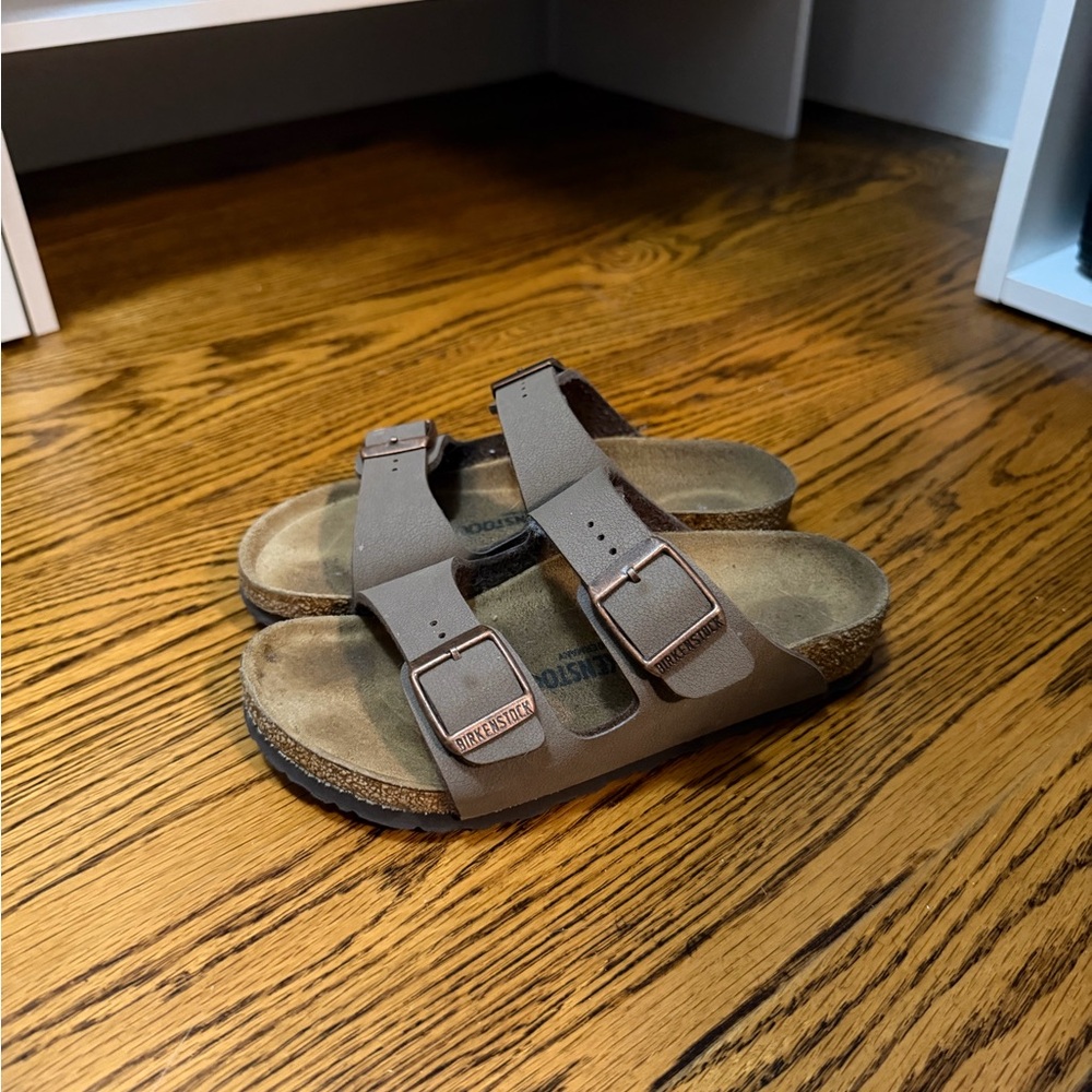 Birkenstock Kids Arizona Two-Strap Sandals — Taupe/Brown